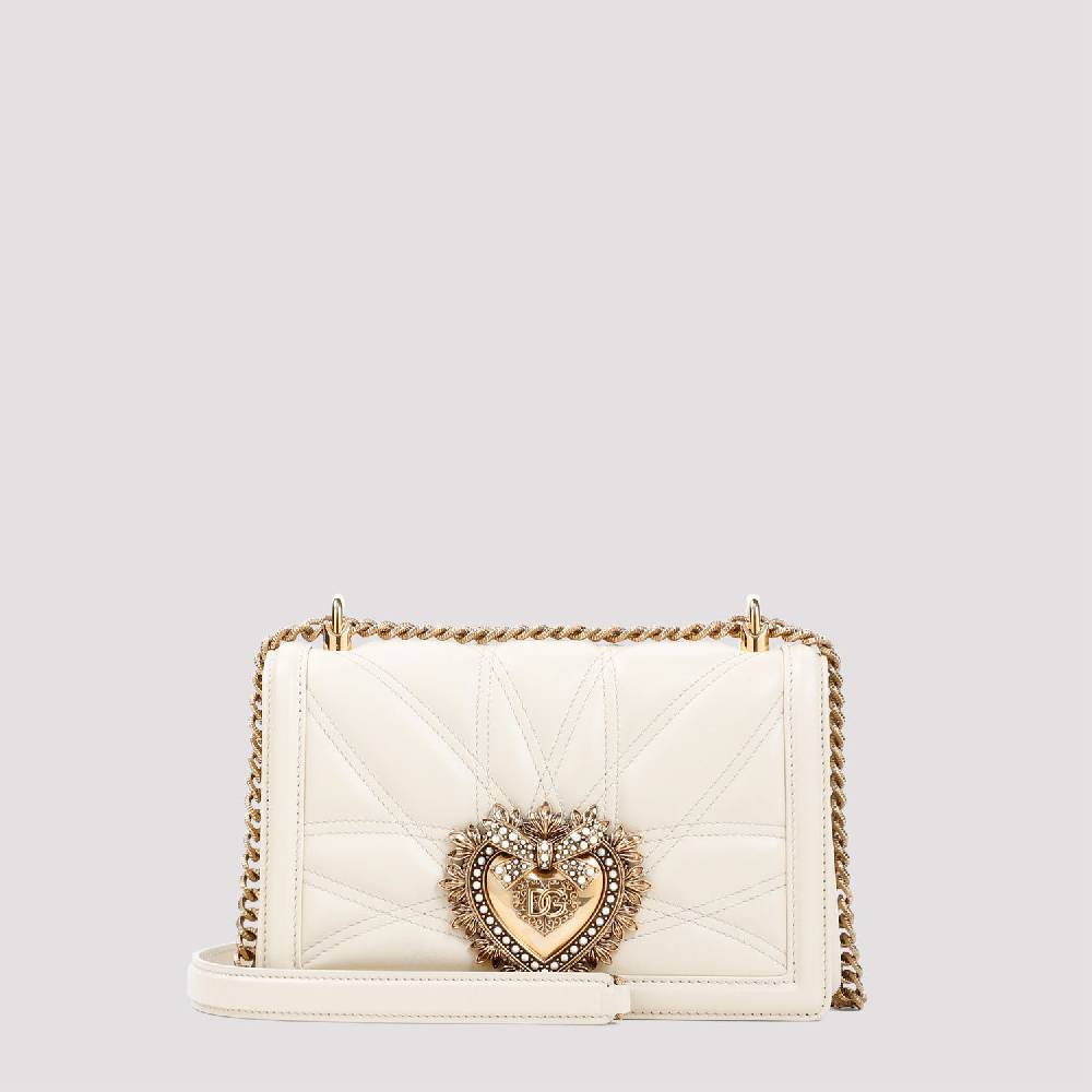 DOLCE & GABBANA  Borsa a Spalla Devotion Dolce & Gabbana in Pelle Color Nude Soddisfazione Garantita