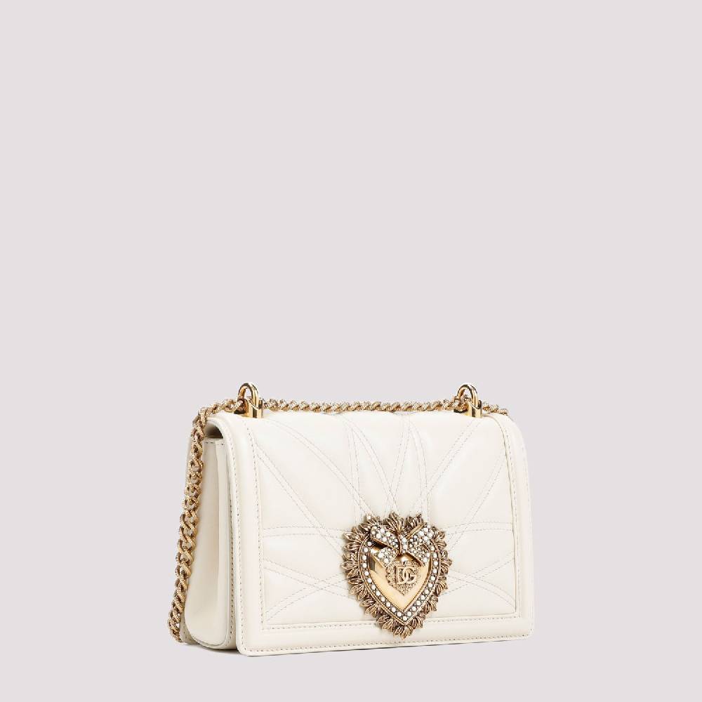 DOLCE & GABBANA  Borsa a Spalla Devotion Dolce & Gabbana in Pelle Color Nude Soddisfazione Garantita