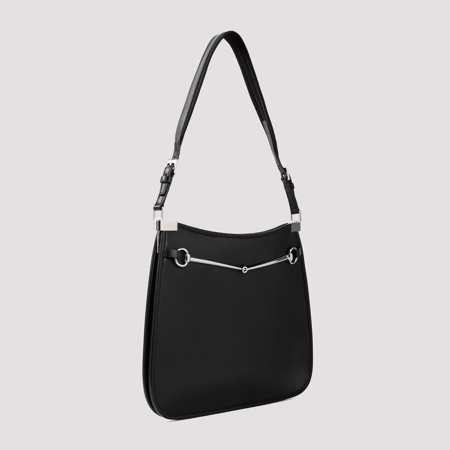 GUCCI  Borsa GUCCI in Pelle Nappa Nera con Accessori Argentati Consegna Veloce