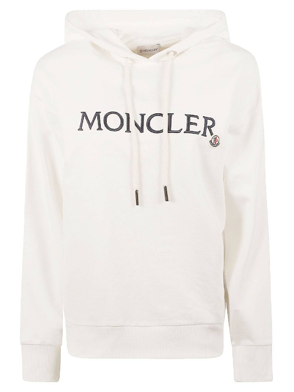 MONCLER  Felpa con Cappuccio Moncler in Cotone Bianco per Donna Novità