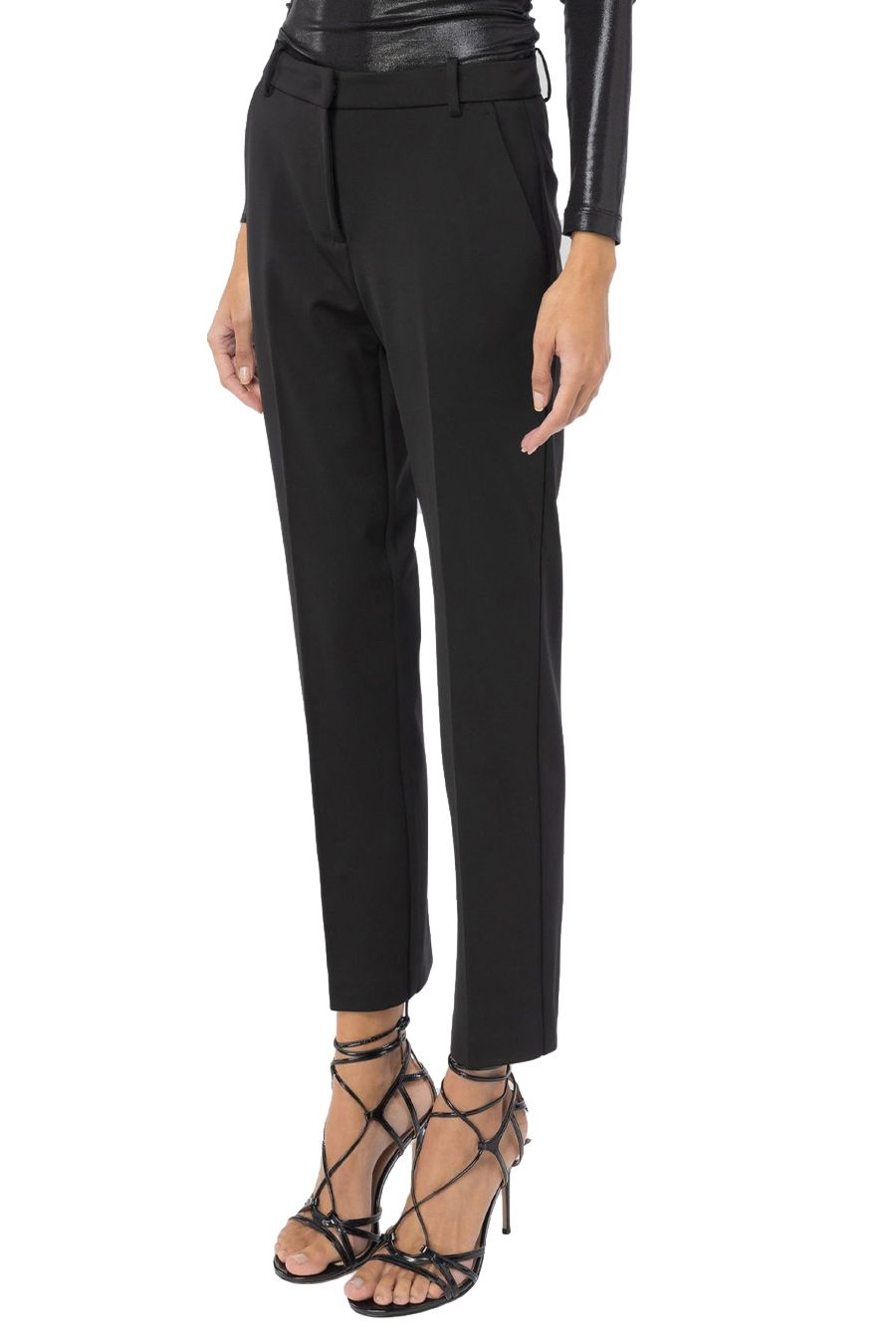 PINKO  Pantaloni Neri in Misto Viscosa PINKO da Donna Hotsell