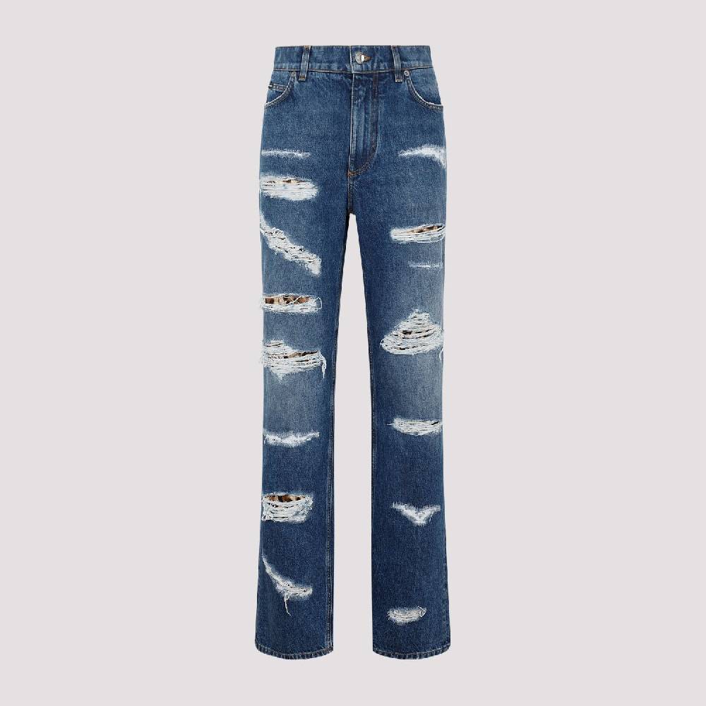 DOLCE & GABBANA  Jeans Distressed Cotone Blu Dolce & Gabbana Vendita Calda