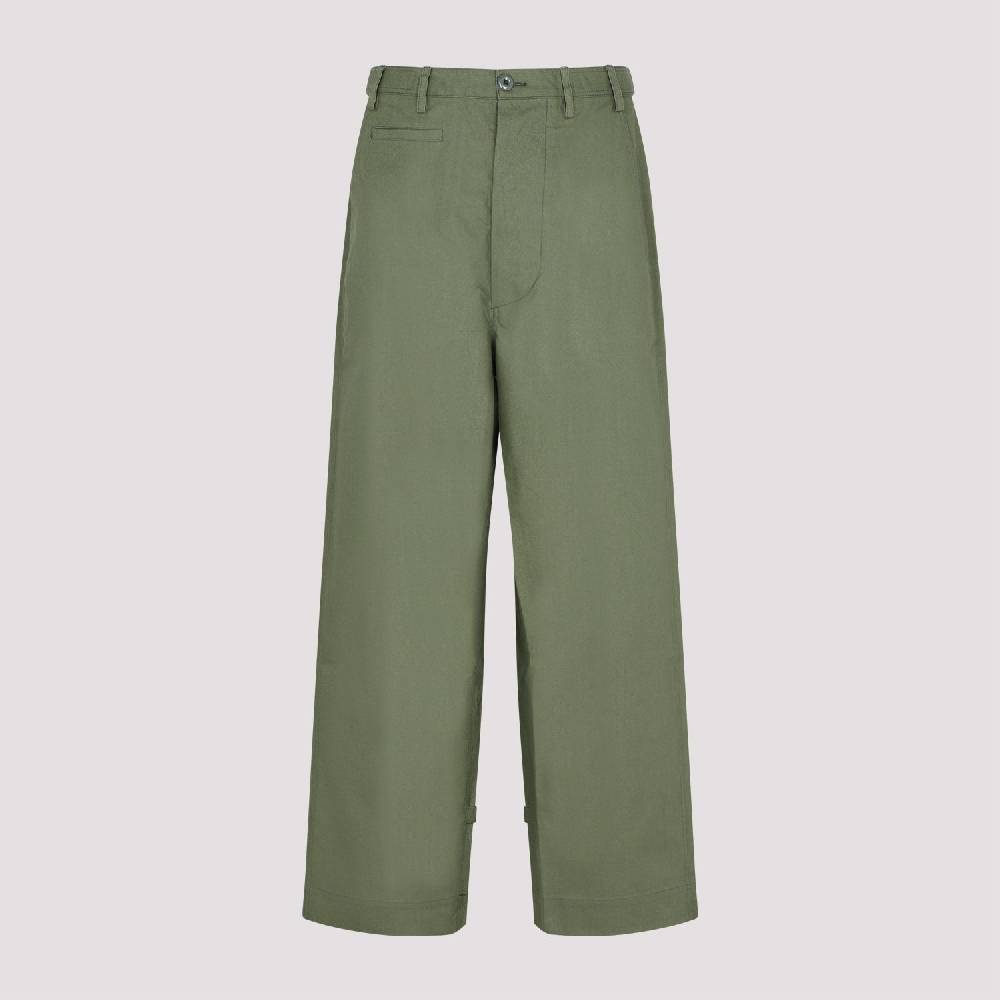 KENZO  Pantaloni Oversize in Cotone Kaki Scuro da Uomo KENZO Vendita Economica