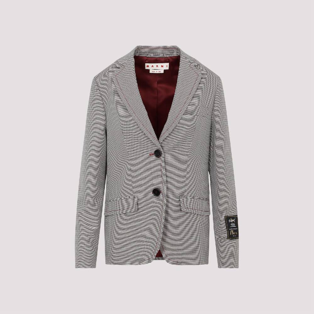 MARNI  Giacca da Donna Marni in Lana a Quadri Ruby Saldi Di Fabbrica