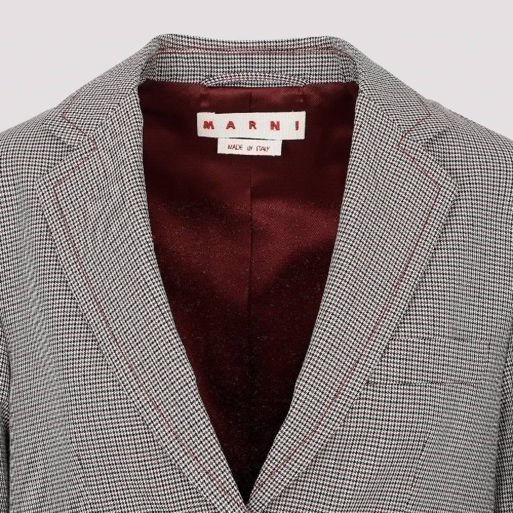 MARNI  Giacca da Donna Marni in Lana a Quadri Ruby Saldi Di Fabbrica