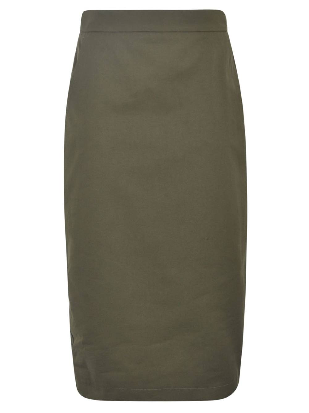 MAX MARA  Gonna in Cotone Verde Oliva Max Mara con Tasche Laterali In Saldo