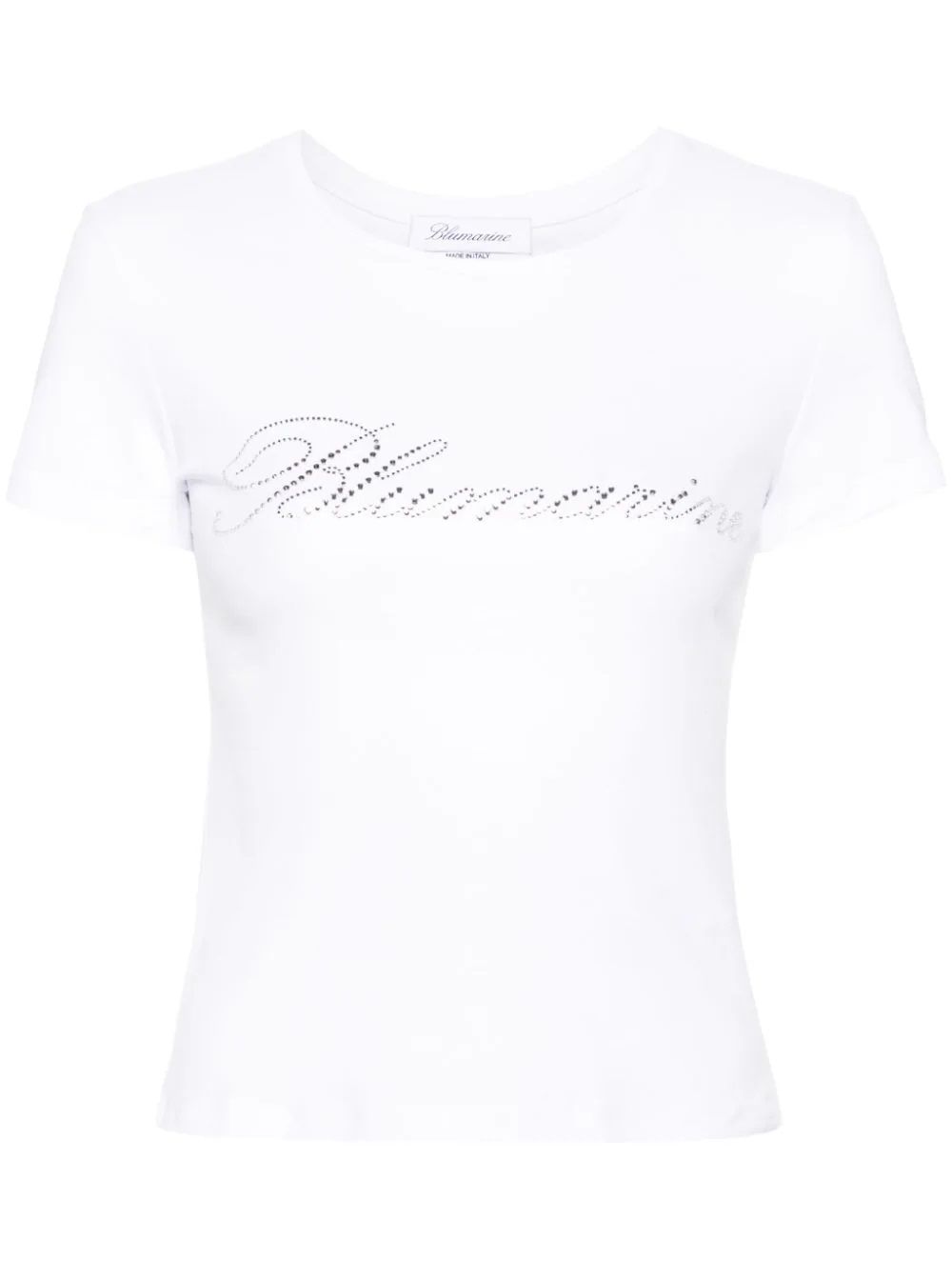BLUMARINE  T-Shirt da Donna BLUMARINE in Cotone Bianco con Logo Soddisfazione Garantita