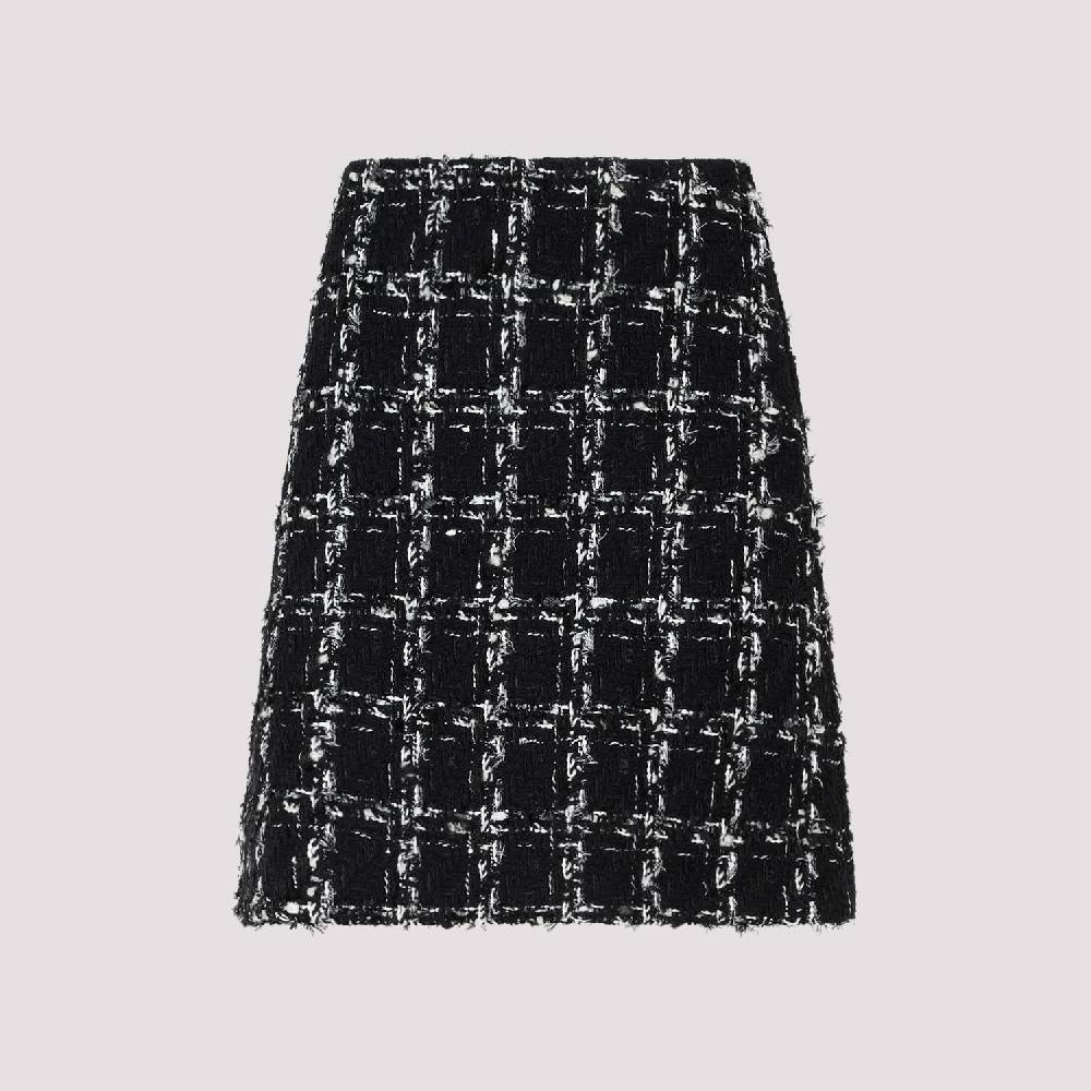GIAMBATTISTA VALLI  Minigonna in Tweed Giambattista Valli - Quadri Bianco e Nero Acquista Ora