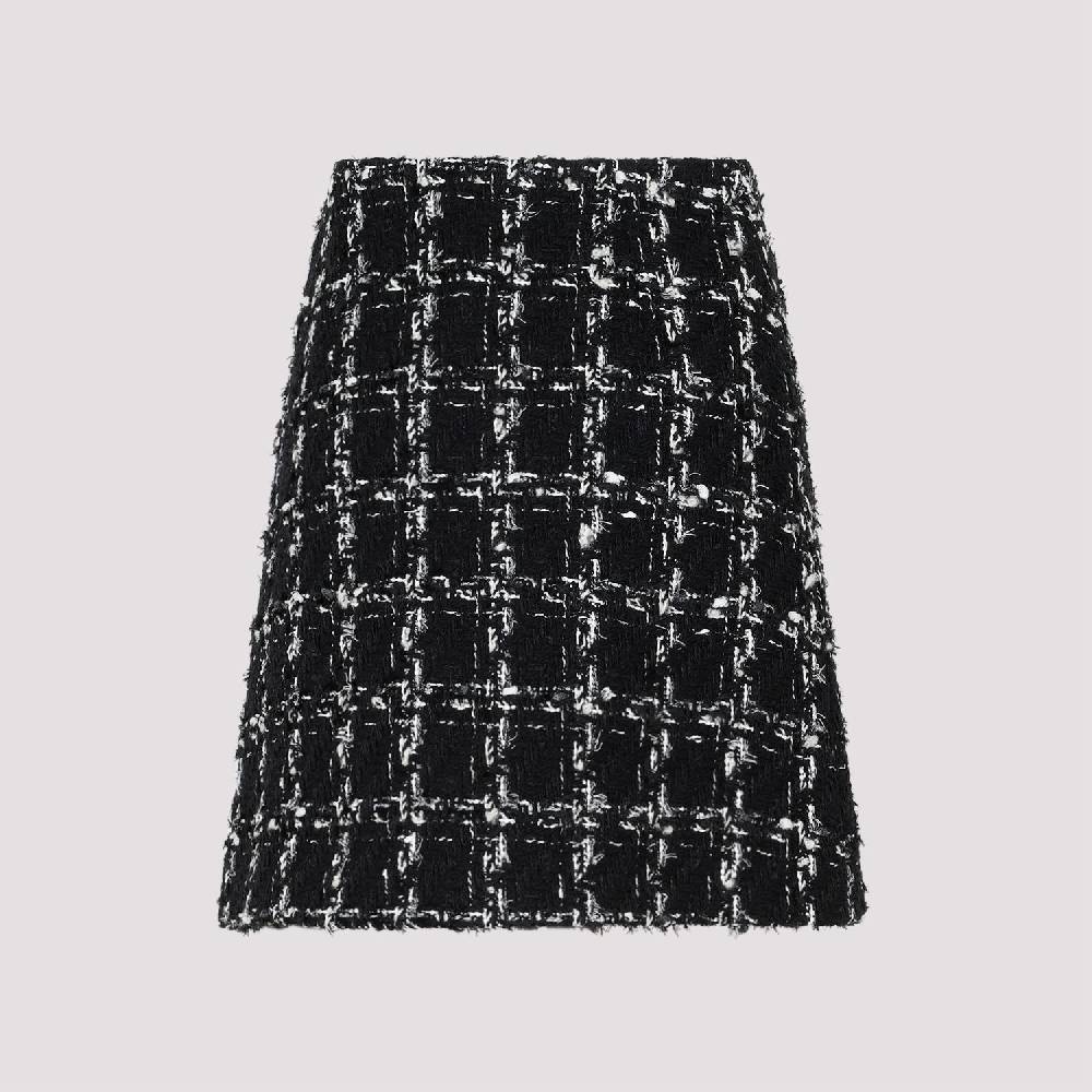 GIAMBATTISTA VALLI  Minigonna in Tweed Giambattista Valli - Quadri Bianco e Nero Acquista Ora