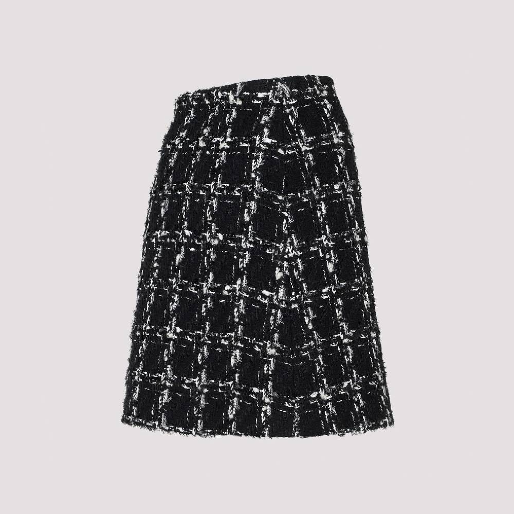 GIAMBATTISTA VALLI  Minigonna in Tweed Giambattista Valli - Quadri Bianco e Nero Acquista Ora