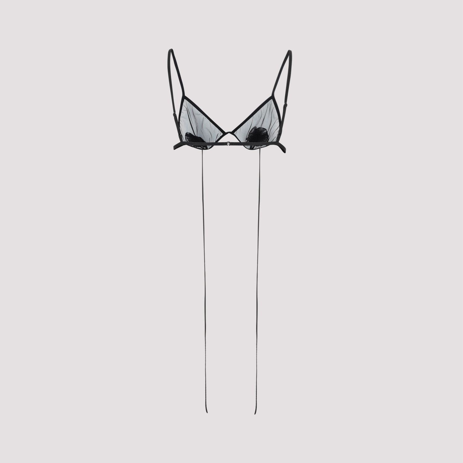 NENSI DOJAKA  Reggiseno Nensi Dojaka Nero Trasparente con Fiore Prezzo Ridotto