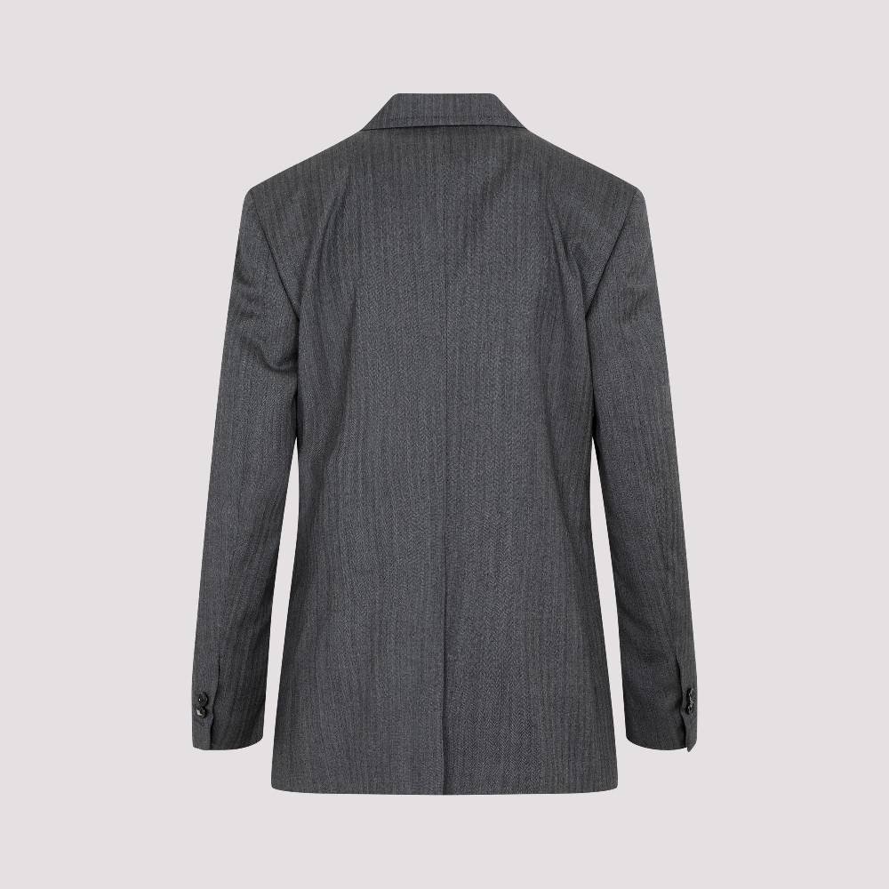 BOTTEGA VENETA  Blazer di Lana Chevron Grigio Bottega Veneta per Donna Sottocosto