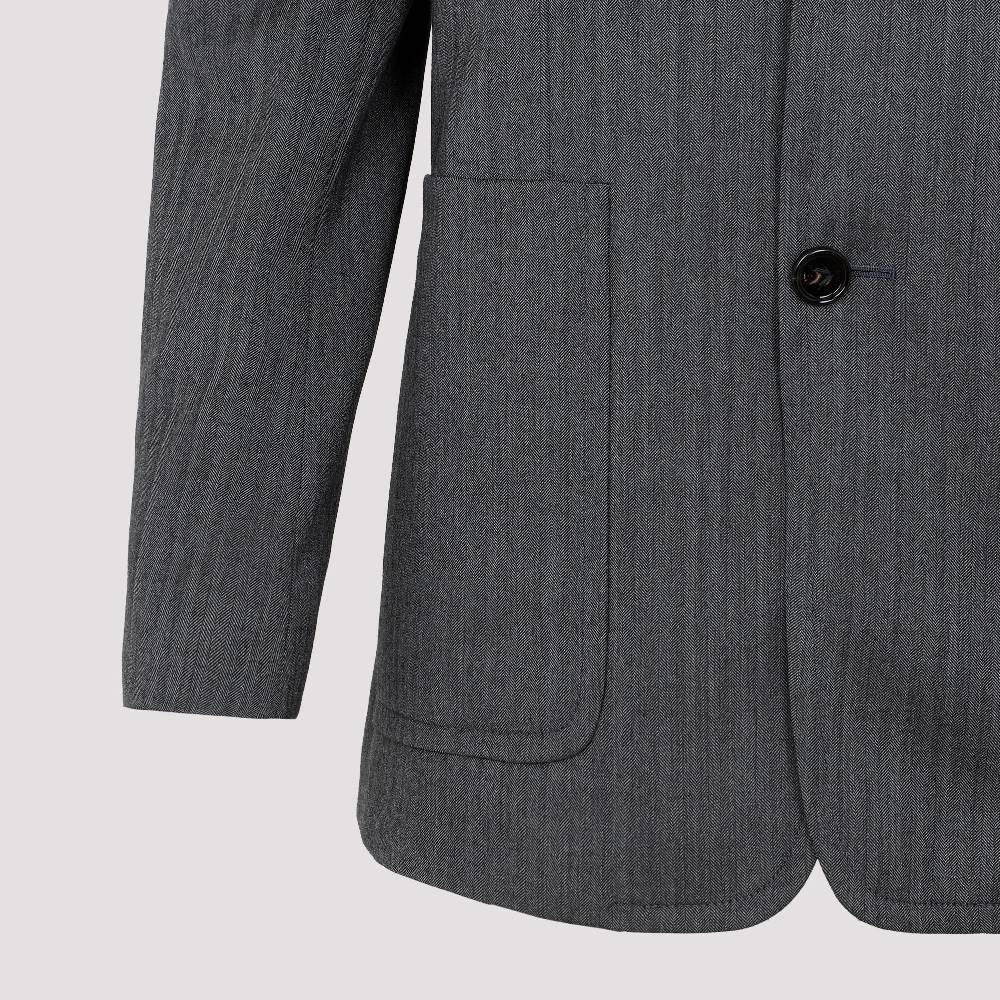 BOTTEGA VENETA  Blazer di Lana Chevron Grigio Bottega Veneta per Donna Sottocosto