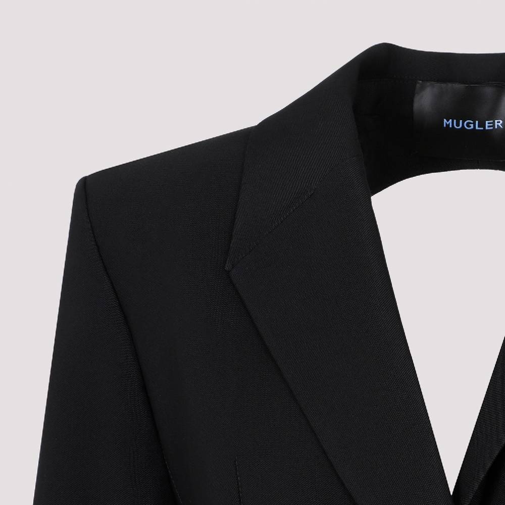 MUGLER  Giacca Avvolgente in Misto Lana Nera MUGLER Donna Convenienza