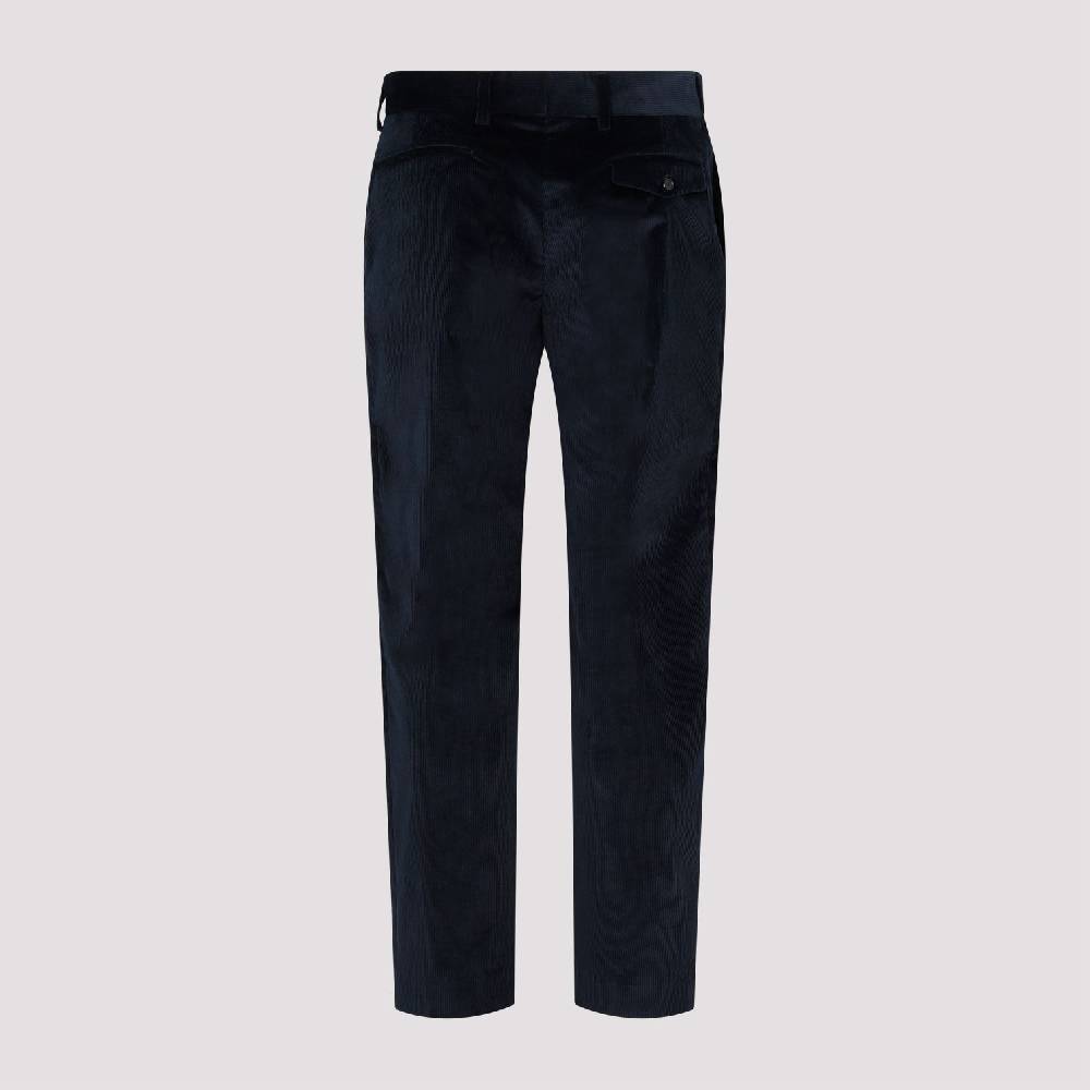 PAUL SMITH  Pantaloni in Velluto Cotone e Lana Blu Navy Paul Smith Offerta