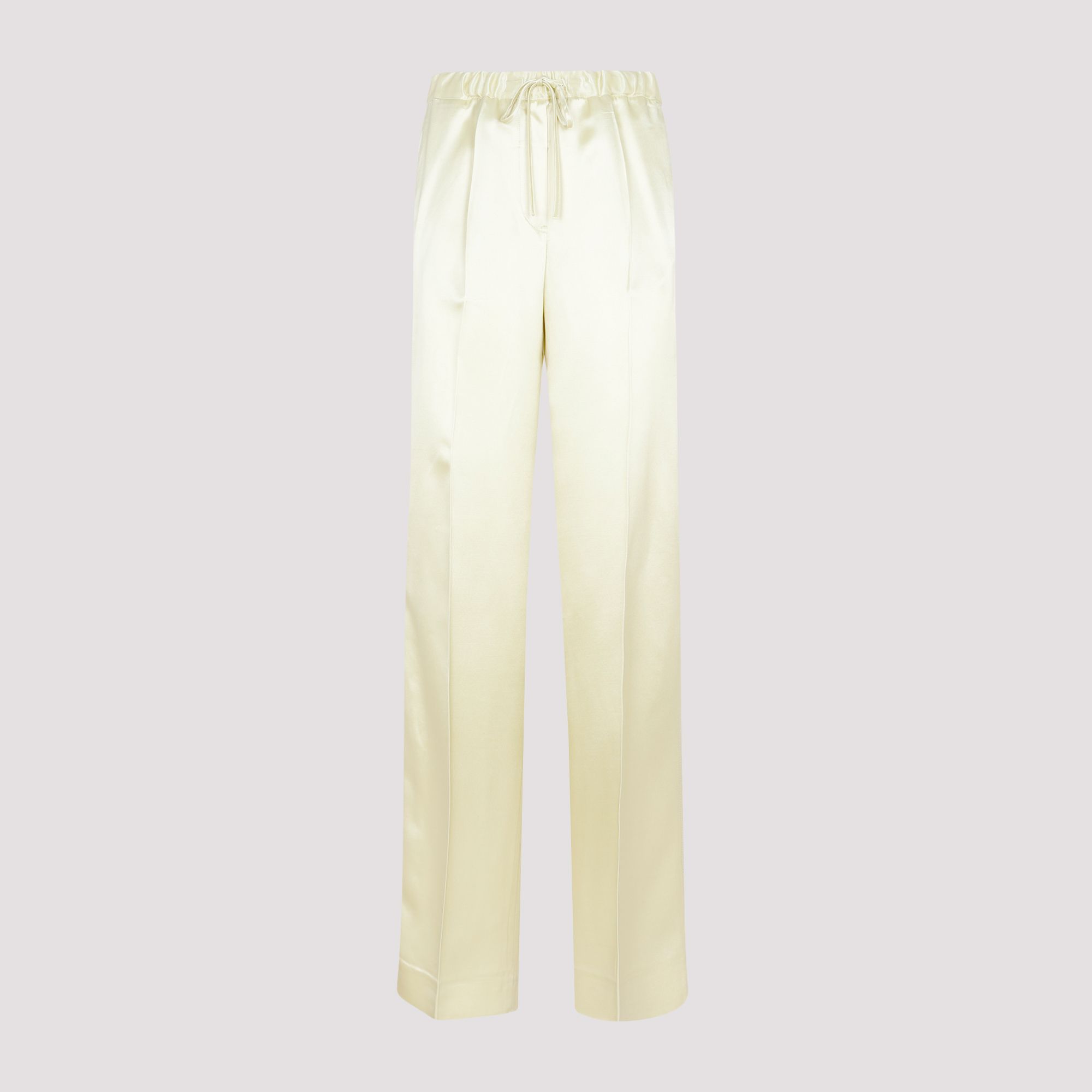 JIL SANDER  Pantaloni Verdi in Misto Viscosa JIL SANDER - Vita Elastica e Taglio Dritto Donna Vendita Calda