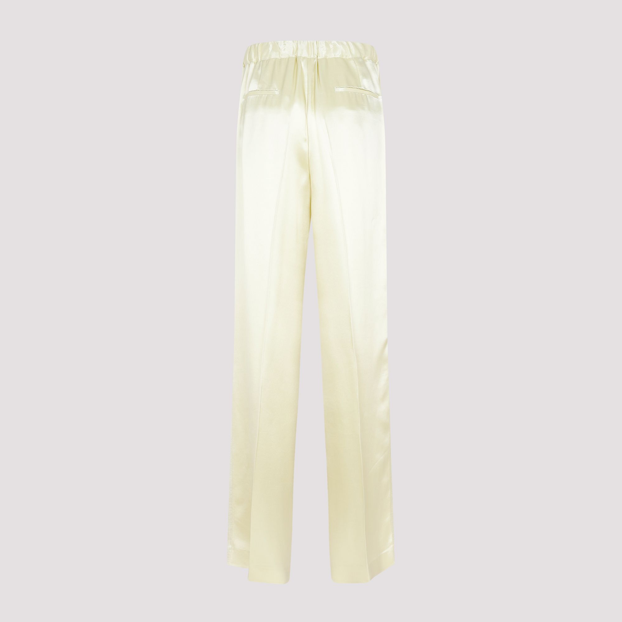 JIL SANDER  Pantaloni Verdi in Misto Viscosa JIL SANDER - Vita Elastica e Taglio Dritto Donna Vendita Calda