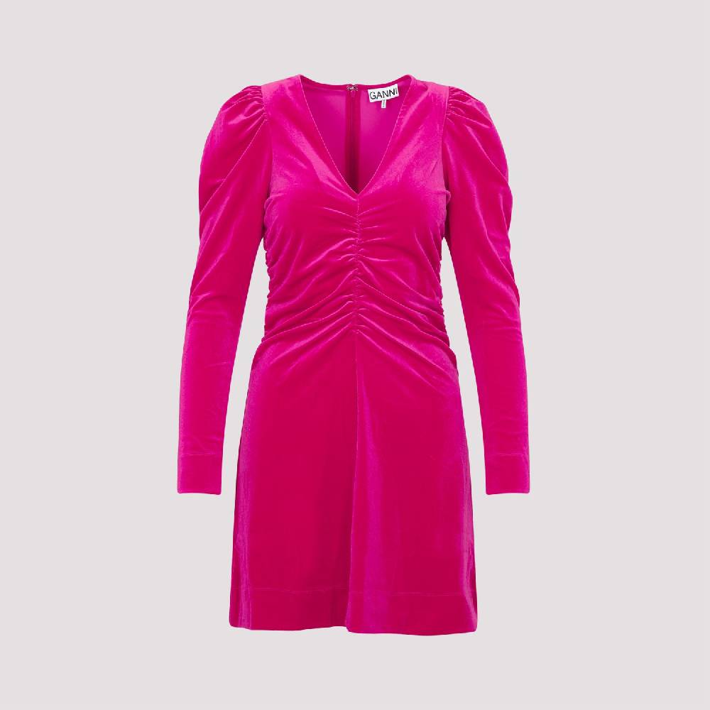 GANNI  Abito Mini in Velluto GANNI Love Potion - Rosa & Viola Vendita Economica