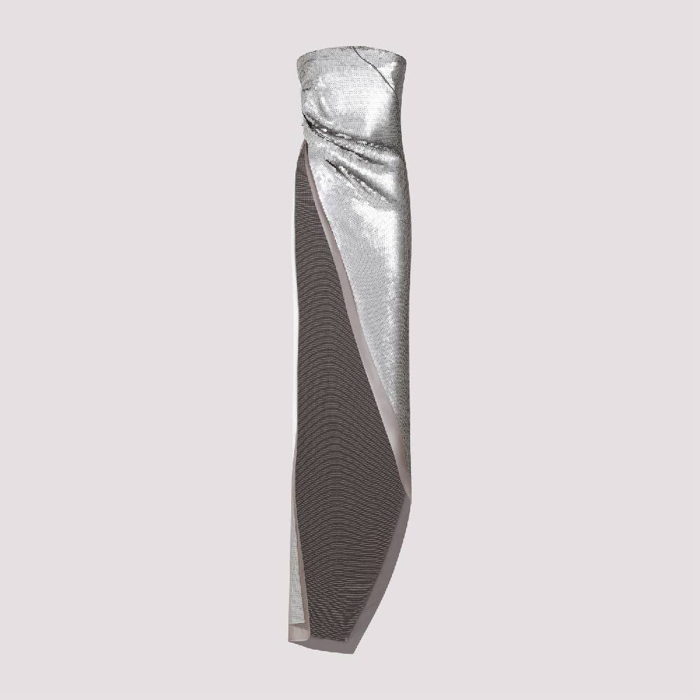 RICK OWENS  Top in Seta Grigio Perla con Paillettes Rick Owens Moda