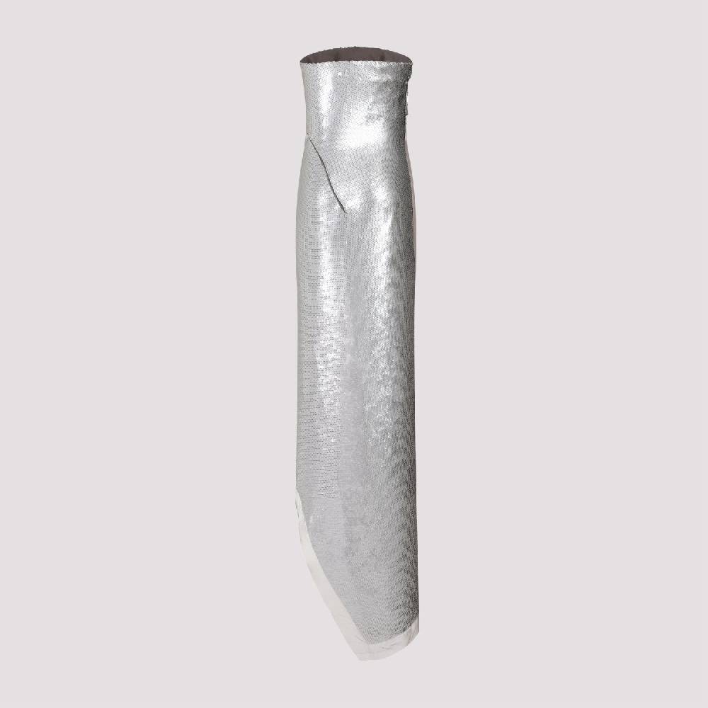 RICK OWENS  Top in Seta Grigio Perla con Paillettes Rick Owens Moda