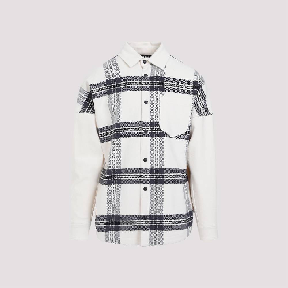 PALM ANGELS  Camicia Overshirt a Quadri Bianco Spento Palm Angels - Uomo Qualità