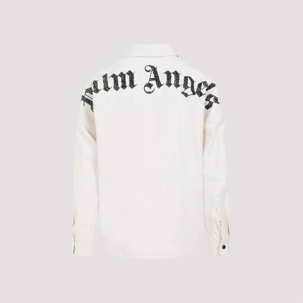 PALM ANGELS  Camicia Overshirt a Quadri Bianco Spento Palm Angels - Uomo Qualità