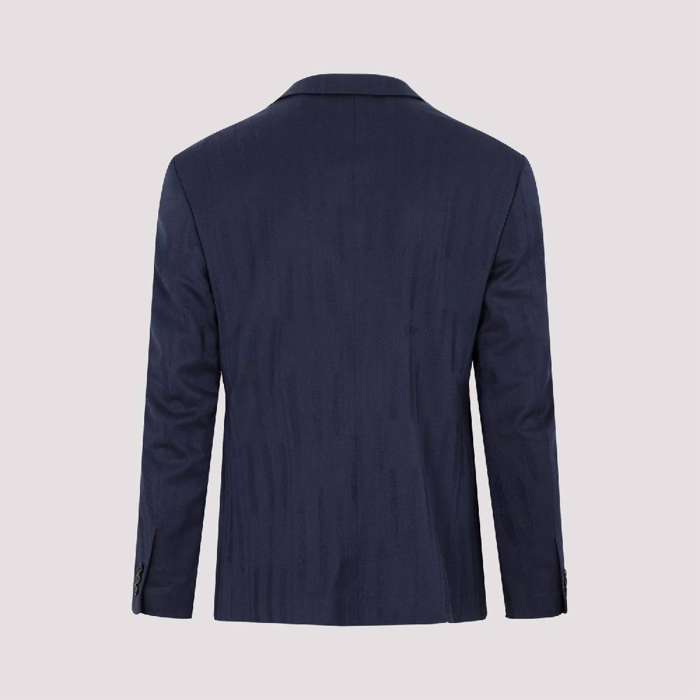 OFF-WHITE  Giacca Uomo Off-White in Lana Blu Shibori Promozione