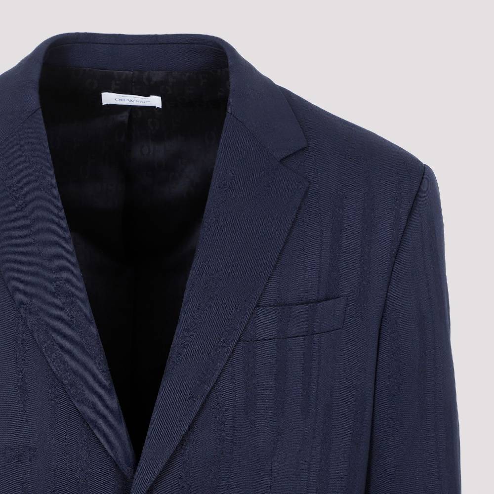 OFF-WHITE  Giacca Uomo Off-White in Lana Blu Shibori Promozione