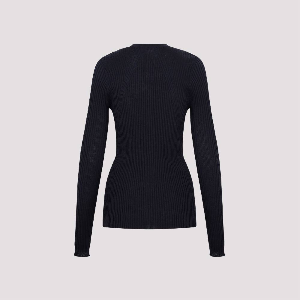 JIL SANDER  Cardigan Blu Notte in Lana e Seta da Donna Jil Sander Qualità Garantita