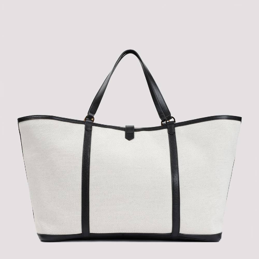 TOM FORD  Borsa Shopper TOM FORD in Cotone e Pelle Nera Acquista Ora