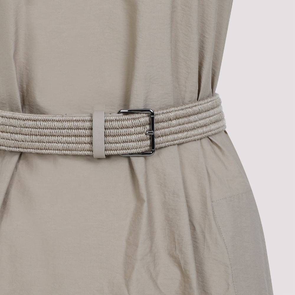 BRUNELLO CUCINELLI  Abito Beige Senza Maniche in Cotone Misto Brunello Cucinelli Promozione Limitata