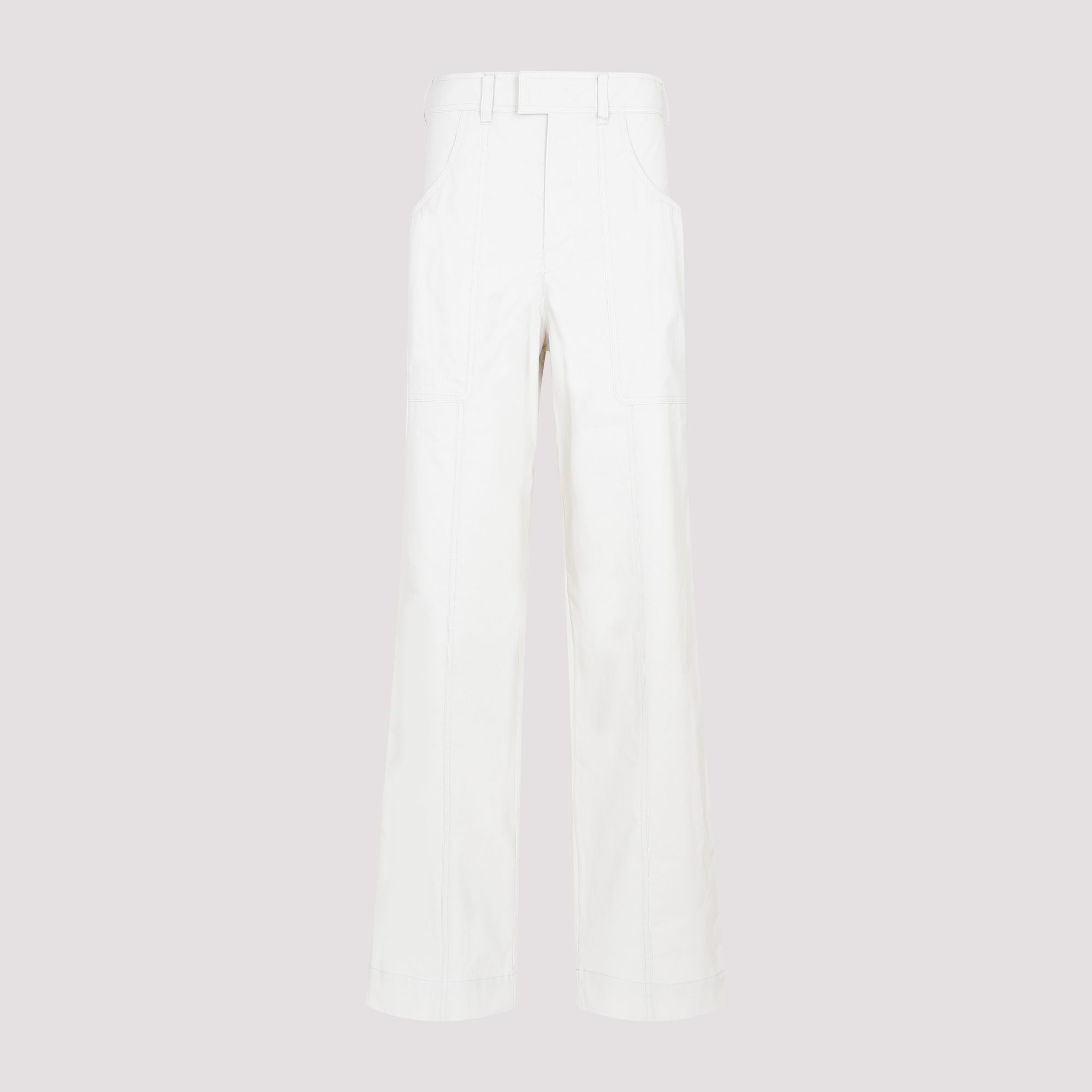 ISABEL MARANT  Pantaloni Ampio Gamba Ecru di Cotone Isabel Marant Economico
