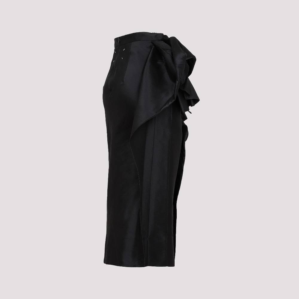 MAISON MARGIELA  Gonna Midi Nera Drappeggiata Maison Margiela - Misto Poliestere/Seta Online
