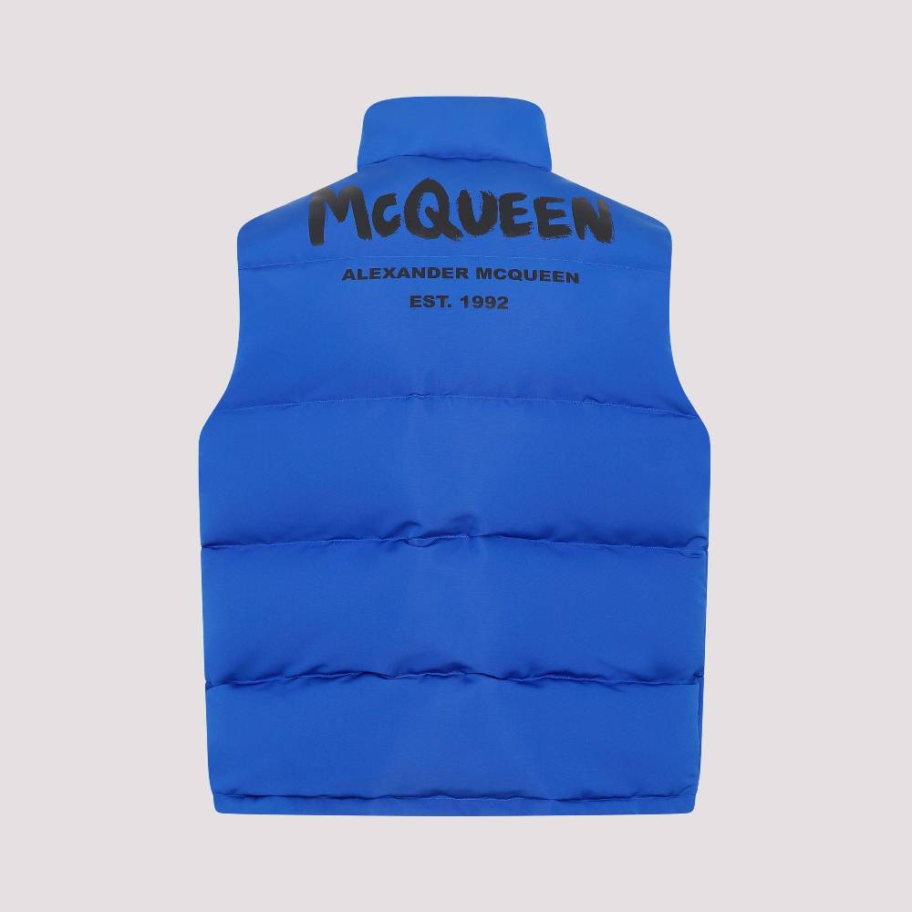 ALEXANDER MCQUEEN  Gilet Imbottito Ultramarino Alexander McQueen - Giacca Blu in Poliestere Uomo Offerte