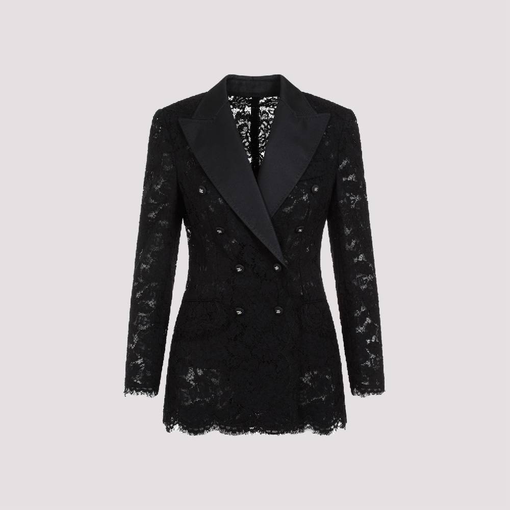 DOLCE & GABBANA  Giacca Pizzo Cotone Nero Dolce & Gabbana Vendita Economica