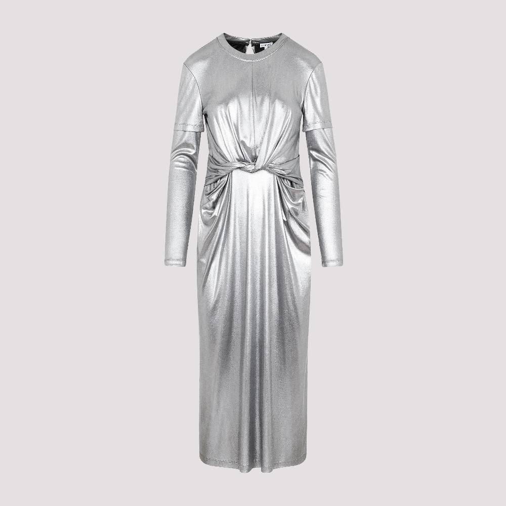 LOEWE  Abito Drappeggiato Argento Metallizzato Loewe - Tessuto Tecnico Misto Saldi Di Fabbrica