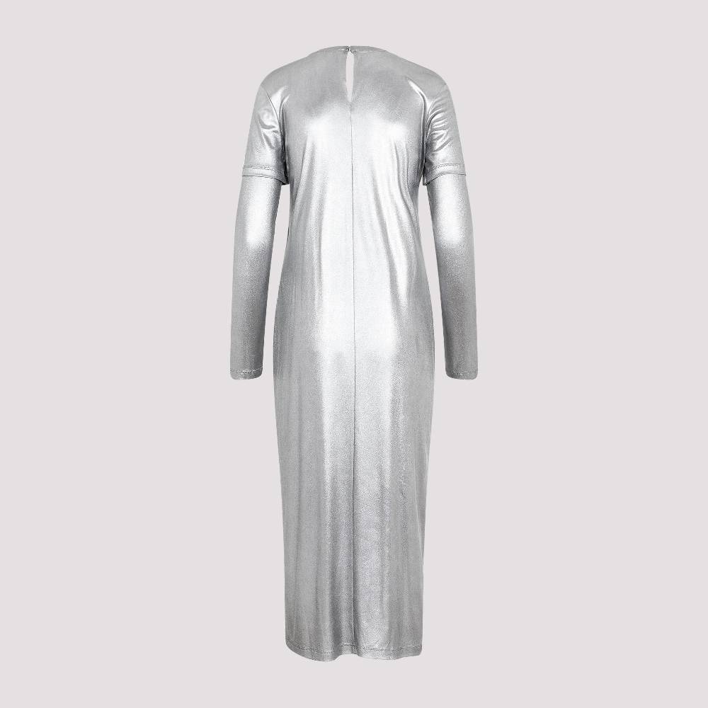 LOEWE  Abito Drappeggiato Argento Metallizzato Loewe - Tessuto Tecnico Misto Saldi Di Fabbrica