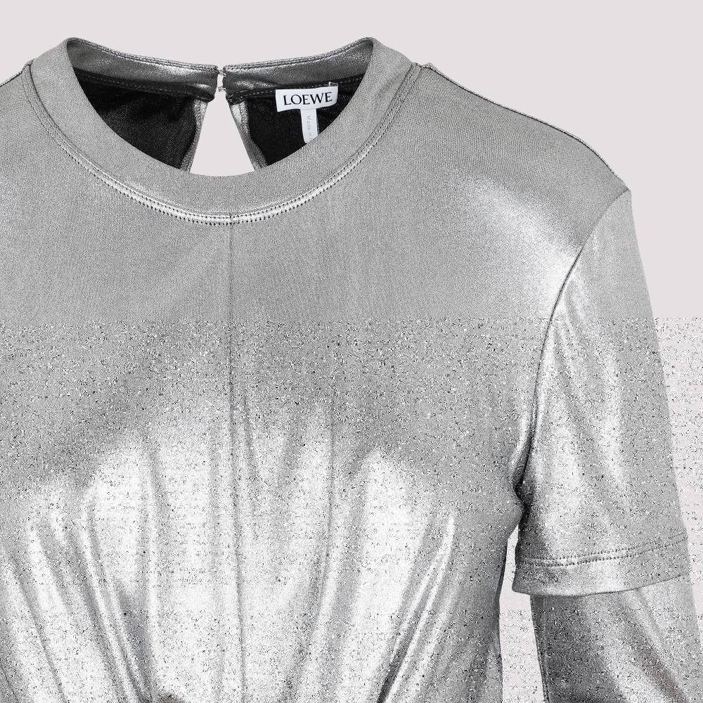 LOEWE  Abito Drappeggiato Argento Metallizzato Loewe - Tessuto Tecnico Misto Saldi Di Fabbrica