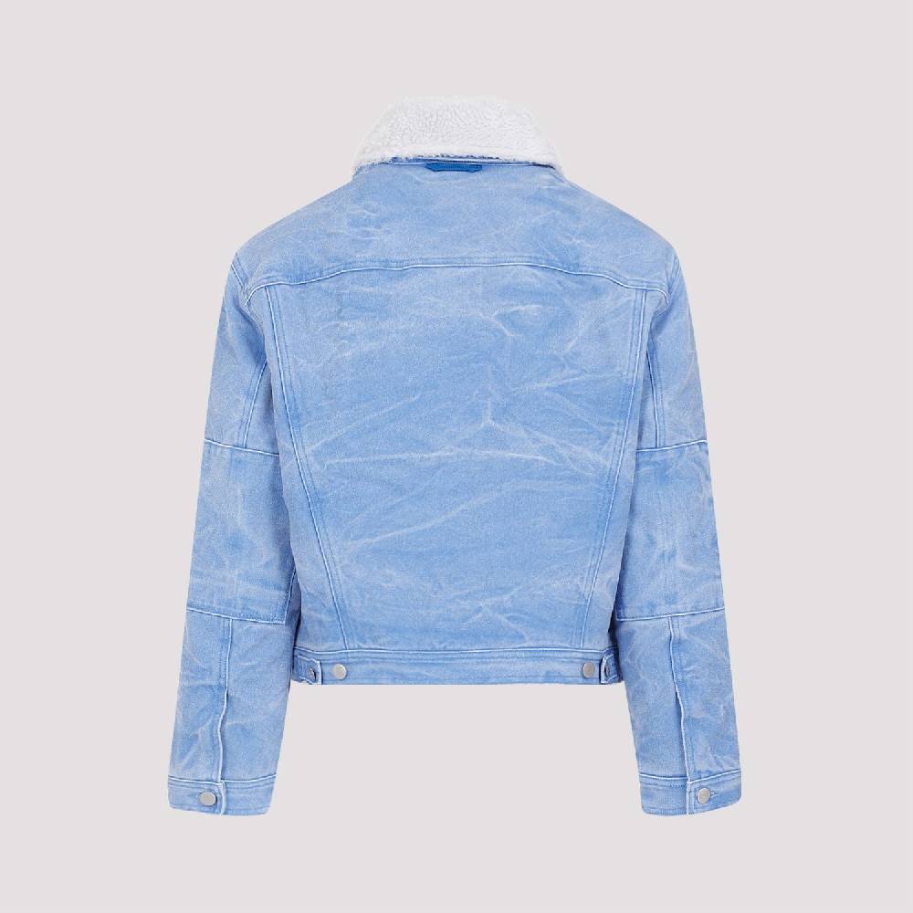 ACNE STUDIOS  Giacca di Cotone Blu Acne Studios con Collo Rimovibile Nuova