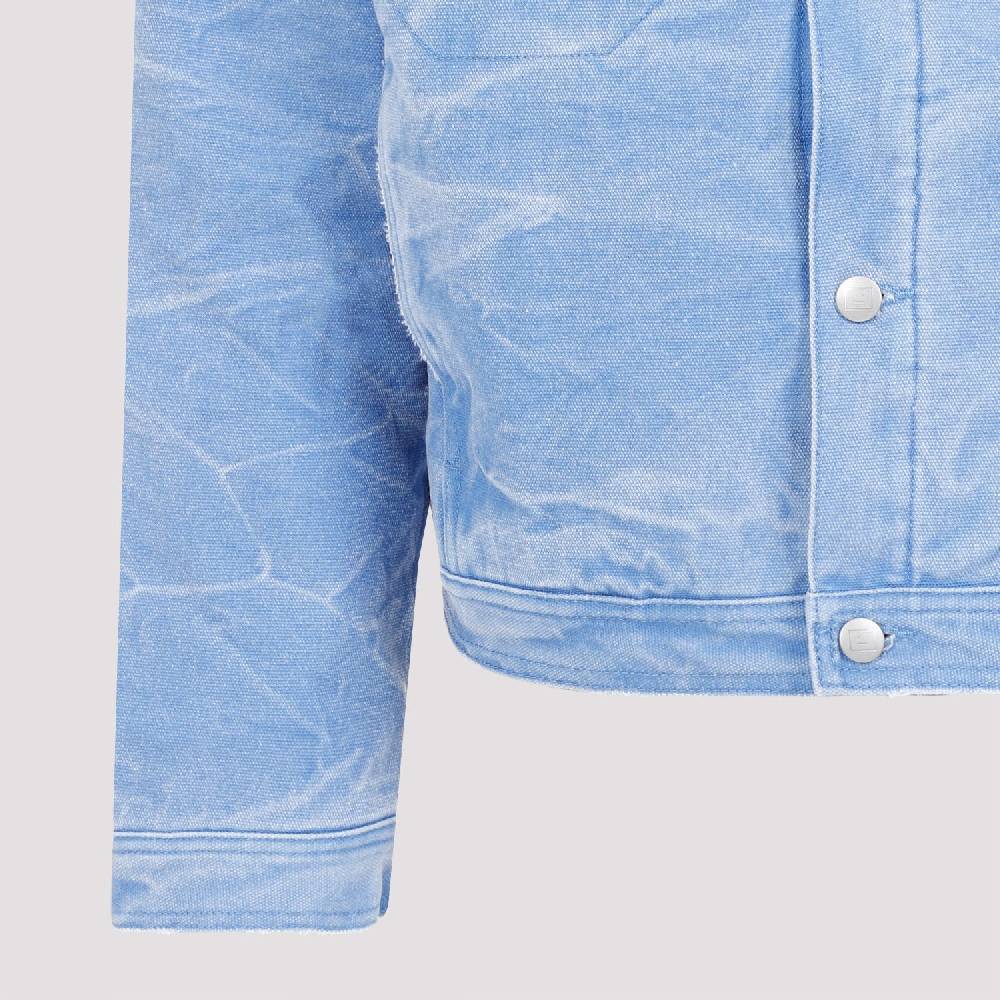 ACNE STUDIOS  Giacca di Cotone Blu Acne Studios con Collo Rimovibile Nuova