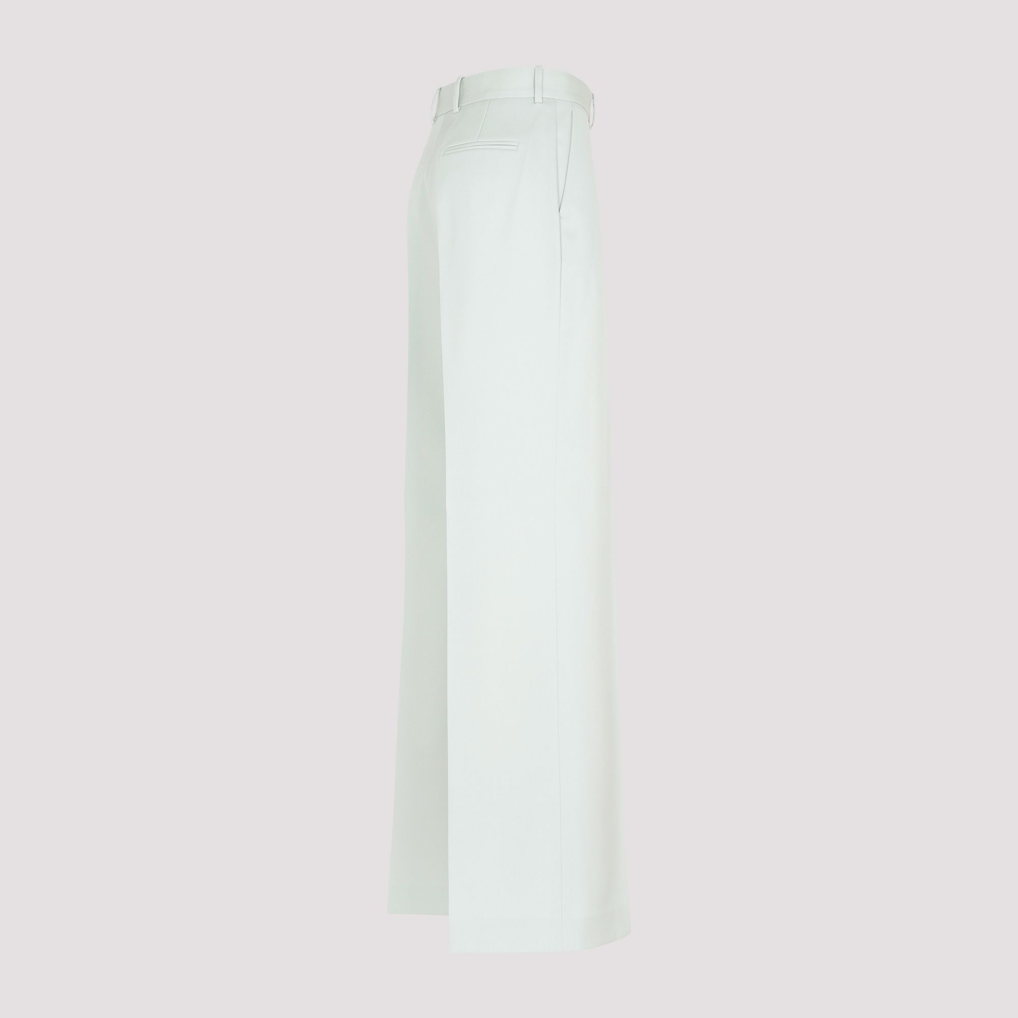 LANVIN  Pantaloni Larghi in Lana Verde Salvia Lanvin - Abbigliamento Donna Qualità