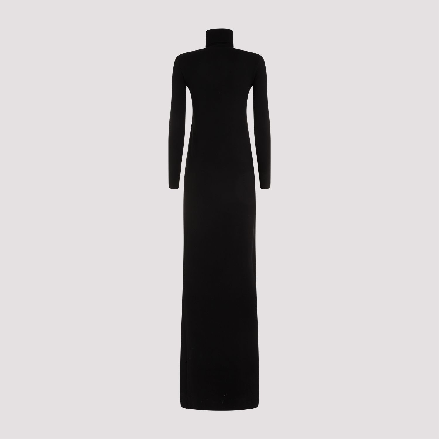 SAINT LAURENT  Abito Lungo Nero in Lana Saint Laurent Collo Alto Negozi Online