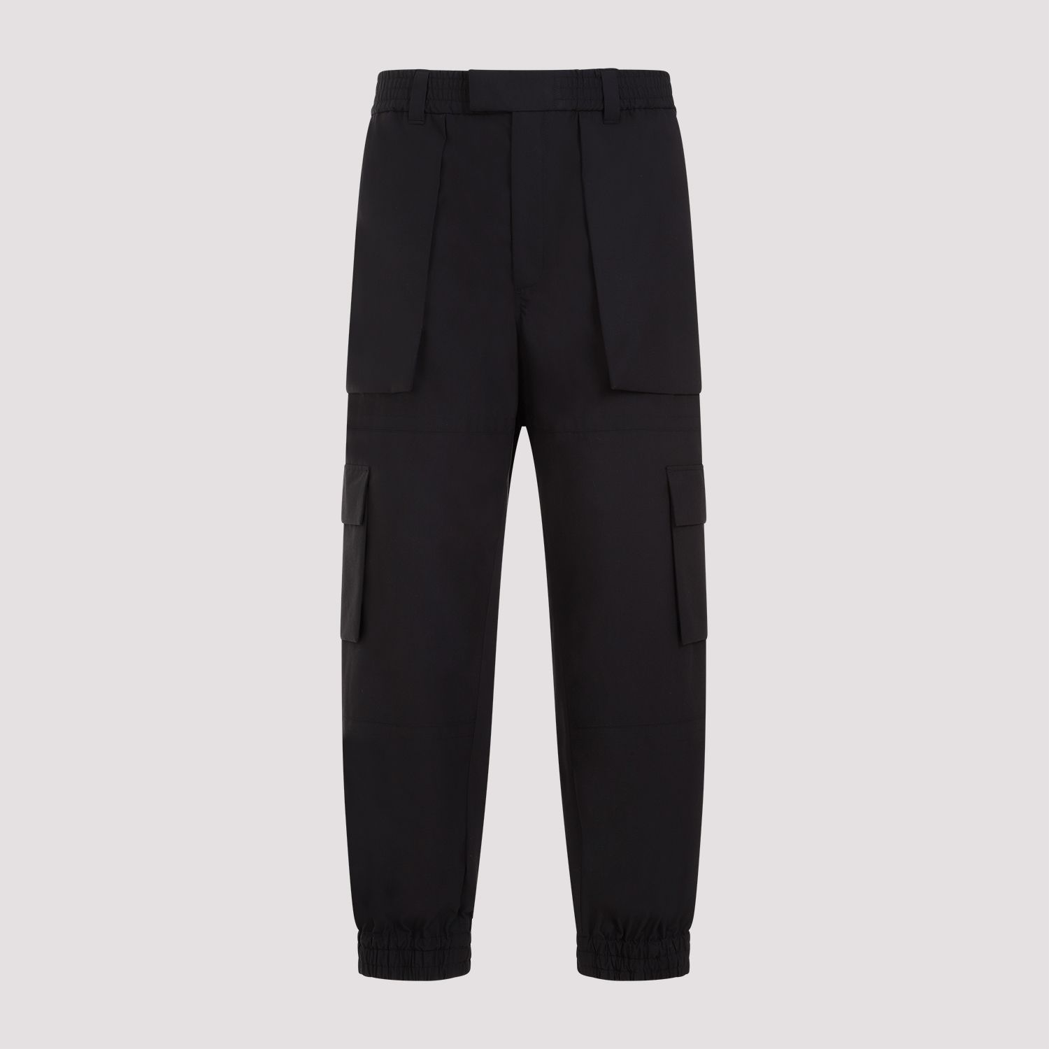 ALEXANDER MCQUEEN  Pantaloni Cargo Neri in Cotone da Uomo Alexander McQueen Consegna Veloce