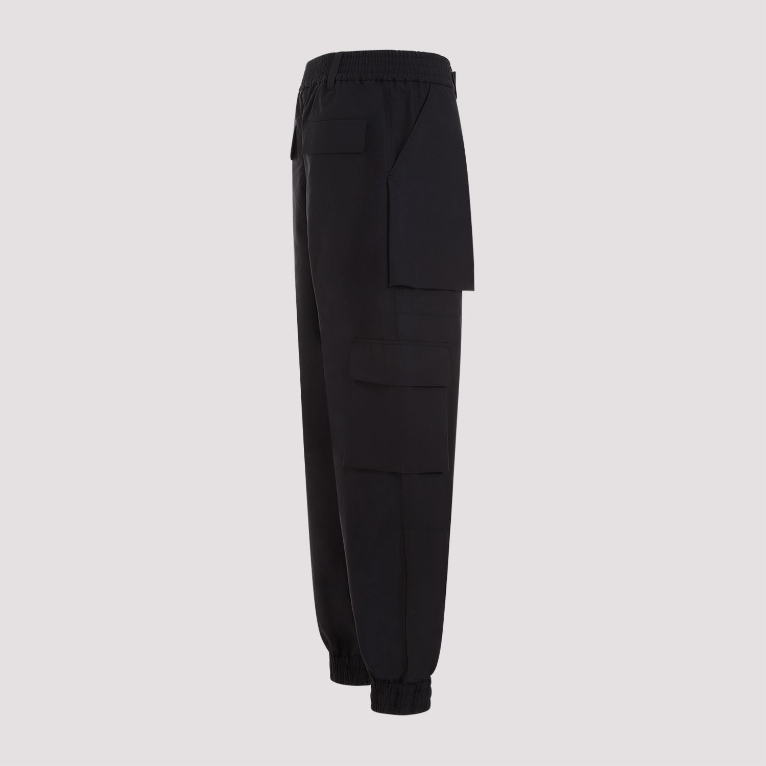 ALEXANDER MCQUEEN  Pantaloni Cargo Neri in Cotone da Uomo Alexander McQueen Consegna Veloce