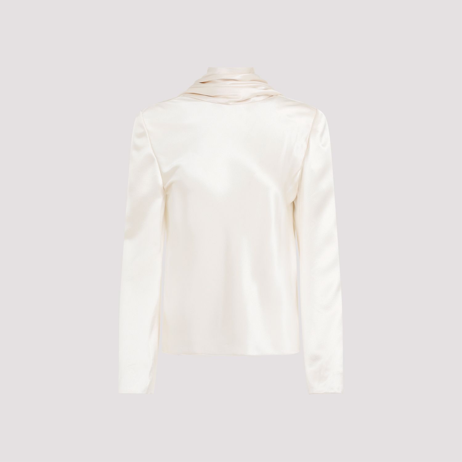 SAINT LAURENT  Blusa Drappeggiata in Seta Saint Laurent - Color Carne Fino Al -60%