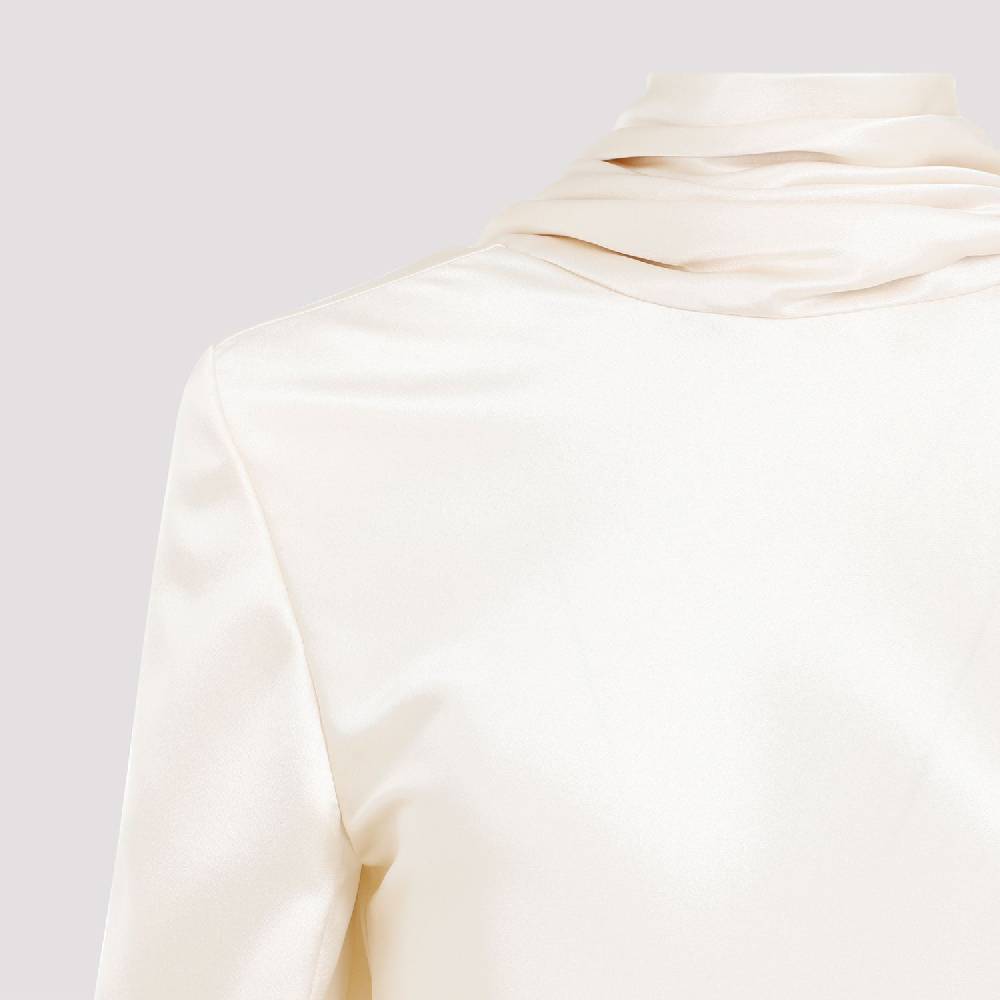 SAINT LAURENT  Blusa Drappeggiata in Seta Saint Laurent - Color Carne Fino Al -60%