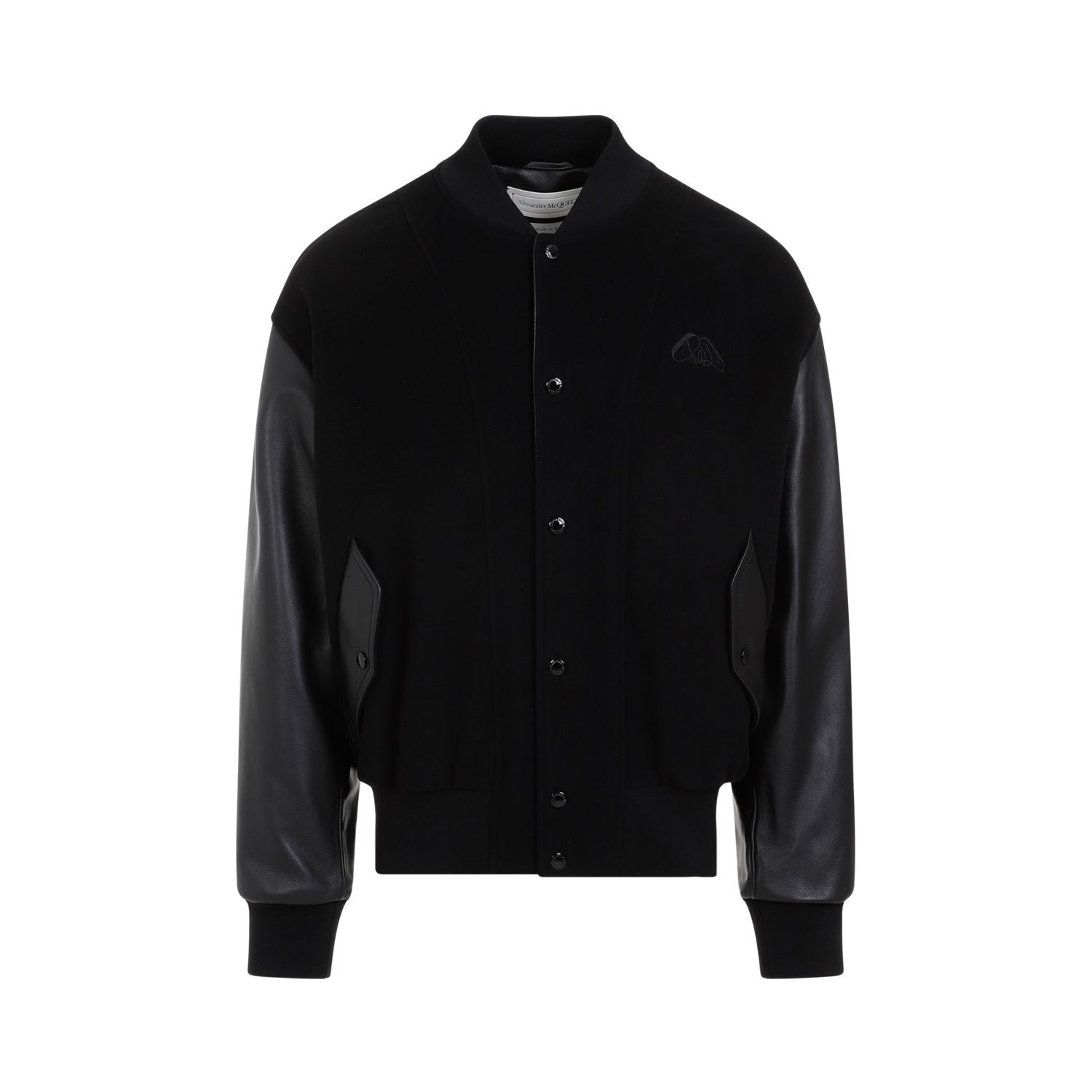 ALEXANDER MCQUEEN Bomber Uomo Alexander McQueen in Cashmere e Pelle Nera