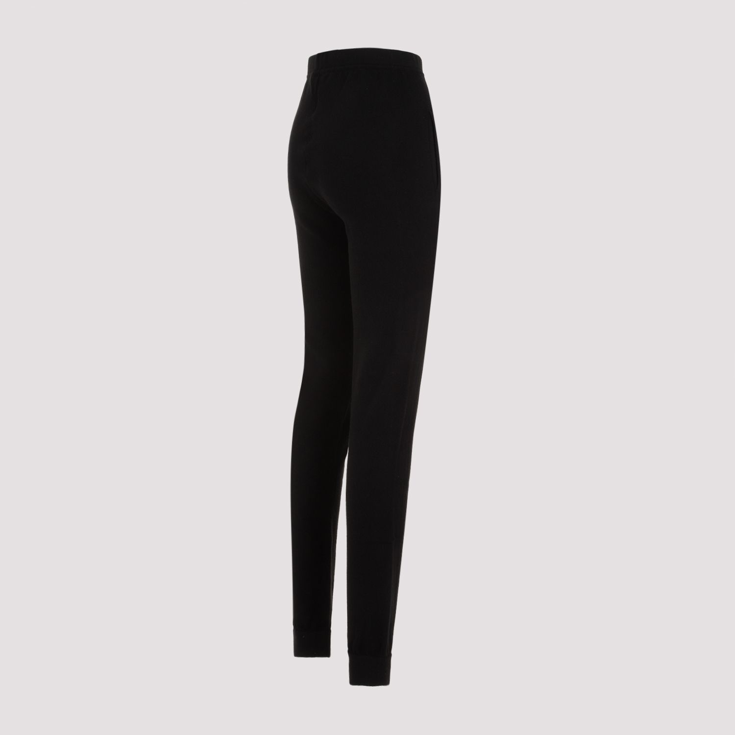 SAINT LAURENT  Leggings in Cashmere Nero a Vita Alta Saint Laurent Affare Del Giorno