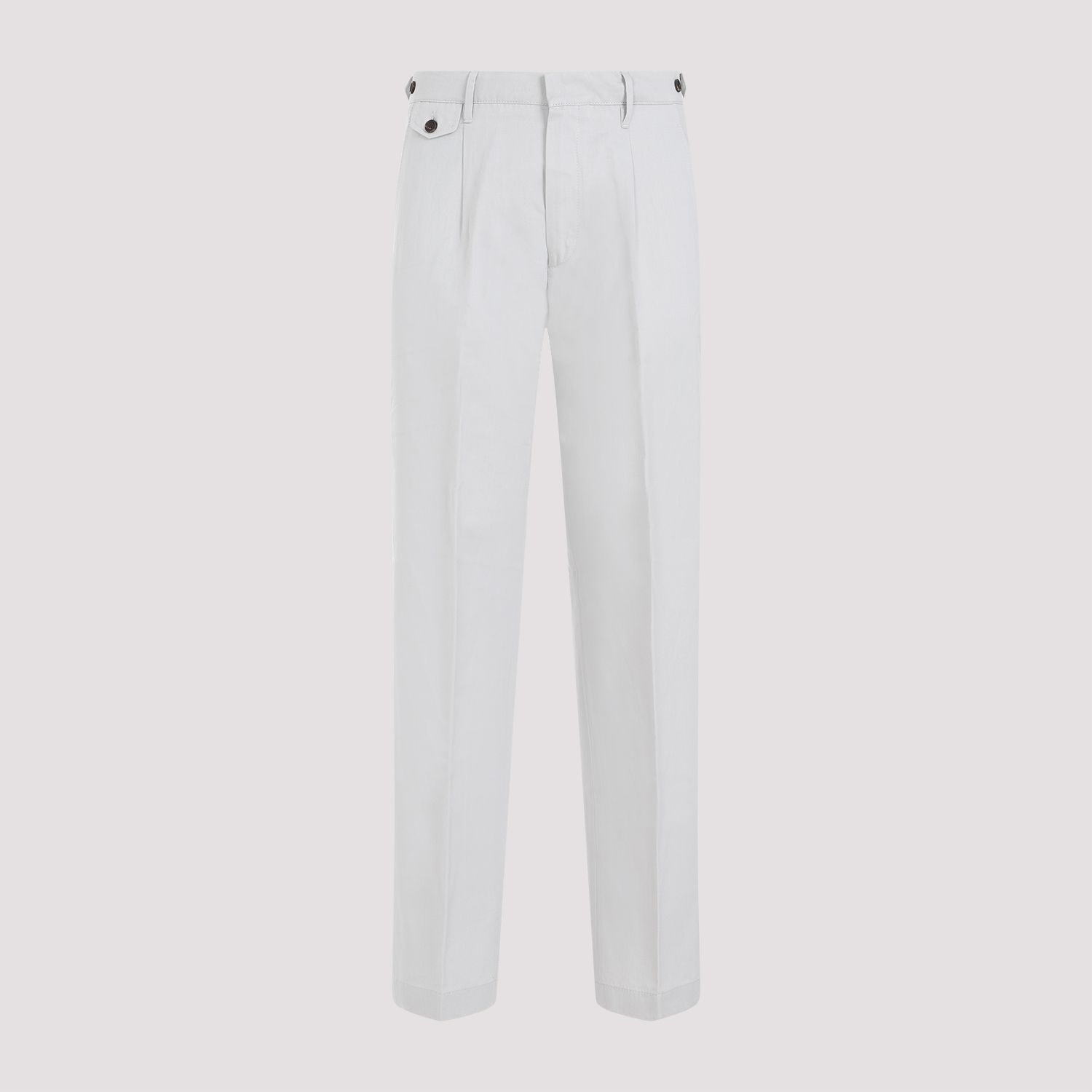 DUNHILL  Chino Piegati Grigio Cotone-Lino Uomo Dunhill Offerte