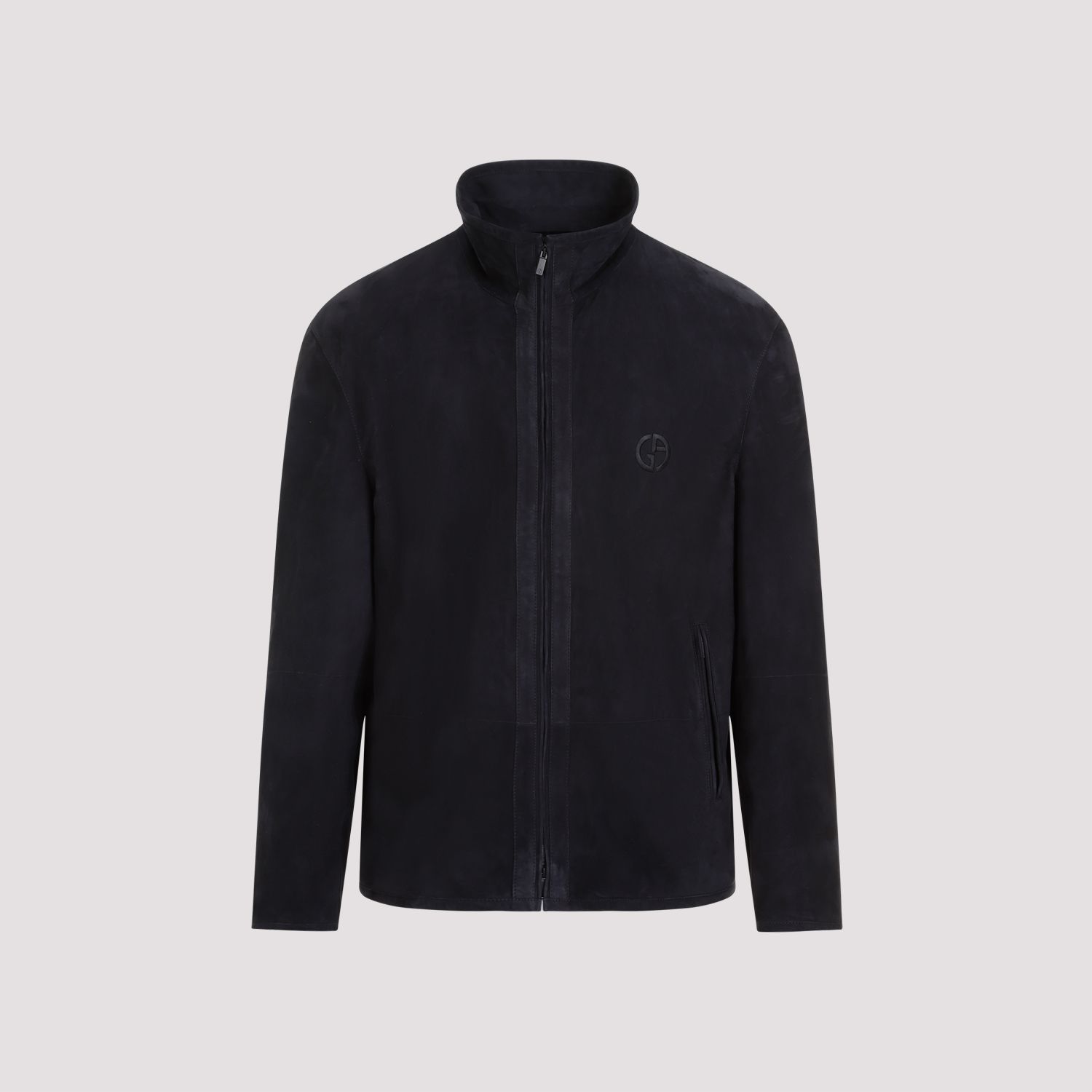 GIORGIO ARMANI  Giubbotto in Pelle Scamosciata Blu Uomo Giorgio Armani Hotsell